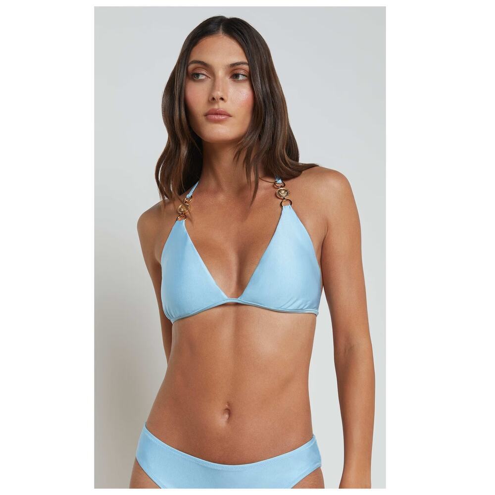 NEW L'AGENCE Annabelle Shimmer Triangle Bikini Top Size Small